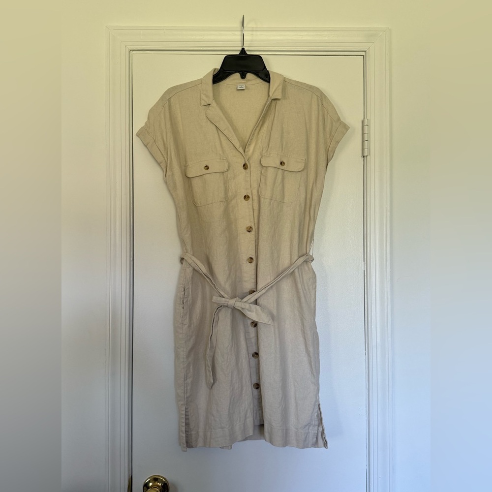 Old Navy Beige Button-Up Dress
